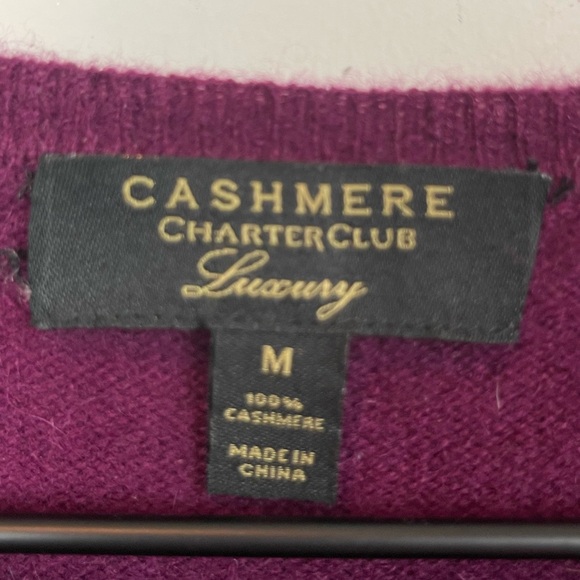 Charter Club Luxury 100% Cashmere Crewneck Sweater Purple - Picture 6 of 7